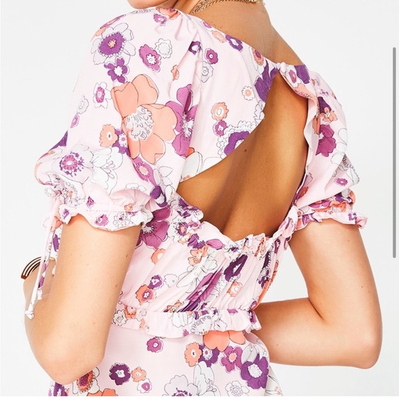 For Love & Lemons Magnolia Floral Mini Dress Cottage Core Retro 70s Size Small - Picture 3 of 16